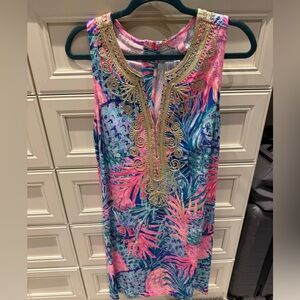 Lilly Pulitzer Occasion Dress with Gold Accents
